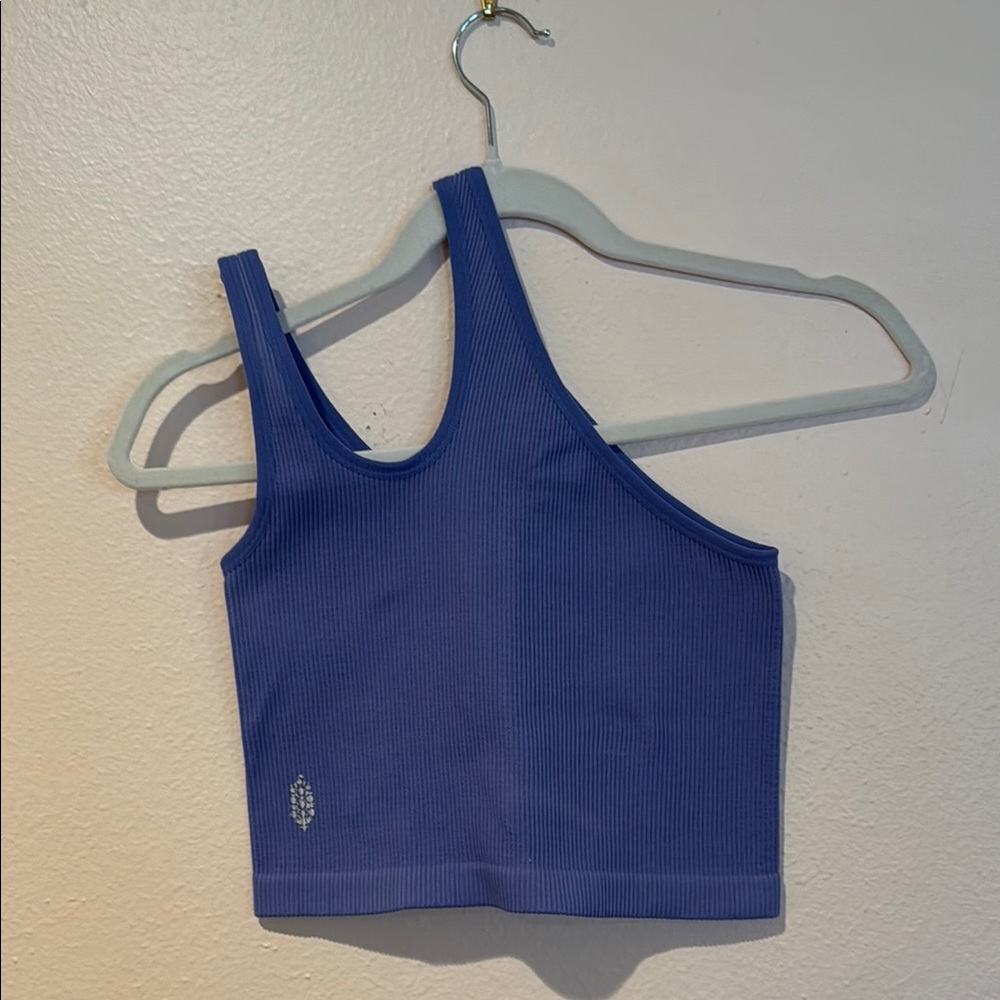 Blue Ribbed Tank Top